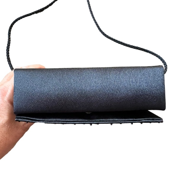 Vintage Sasha Black Beaded Crossbody Carry Evening Bag - Picture 7 of 10
